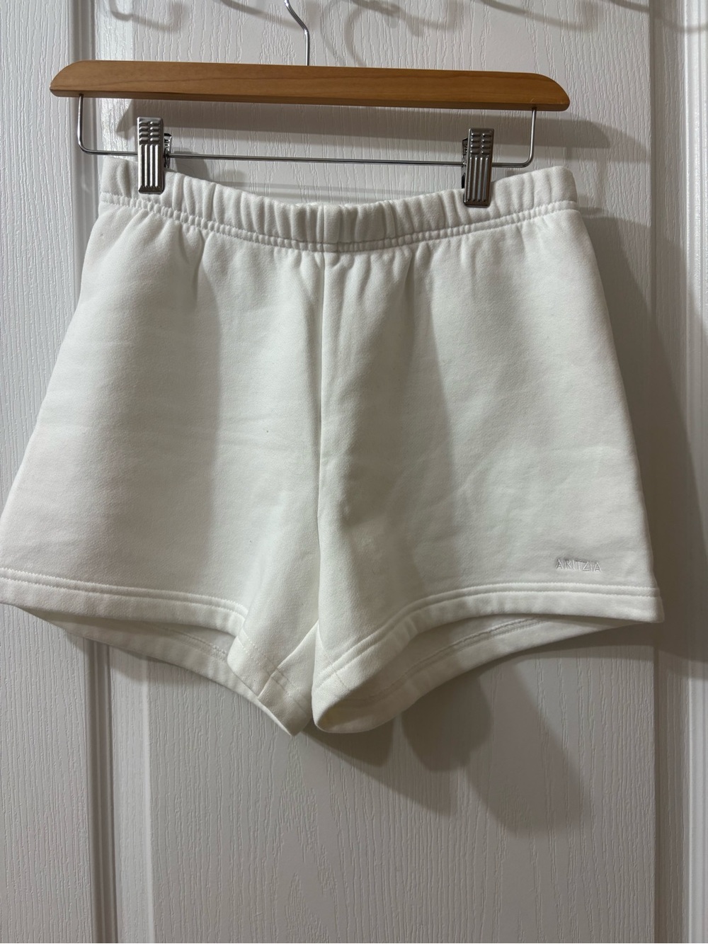 Aritzia White Fleece Shorts